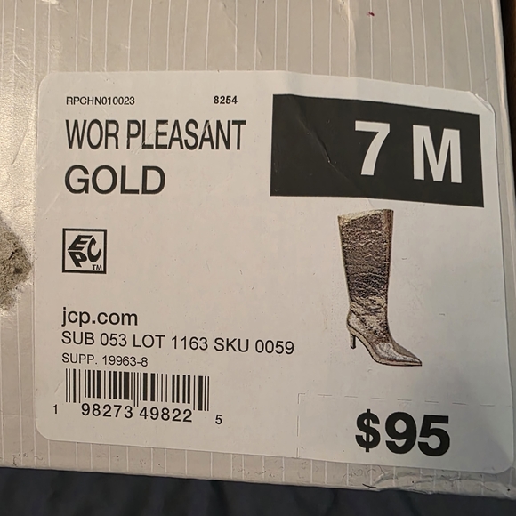 Worthington Shimmering Gold Heeled Boots - Picture 8 of 8